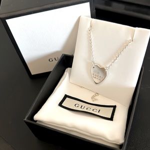 Gucci silver heart necklace